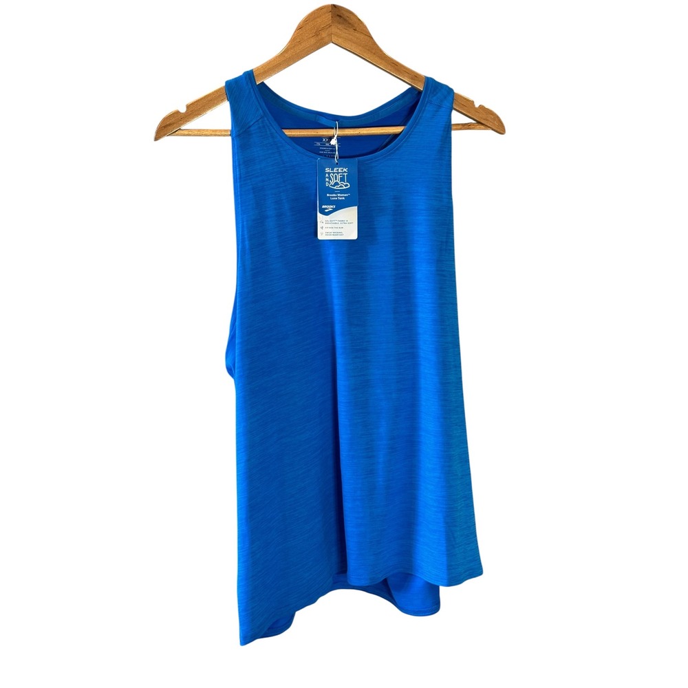 Brooks Luxe Tank Womens XXL Blue GO2 Soft Running Athletic Top NEW Athletic